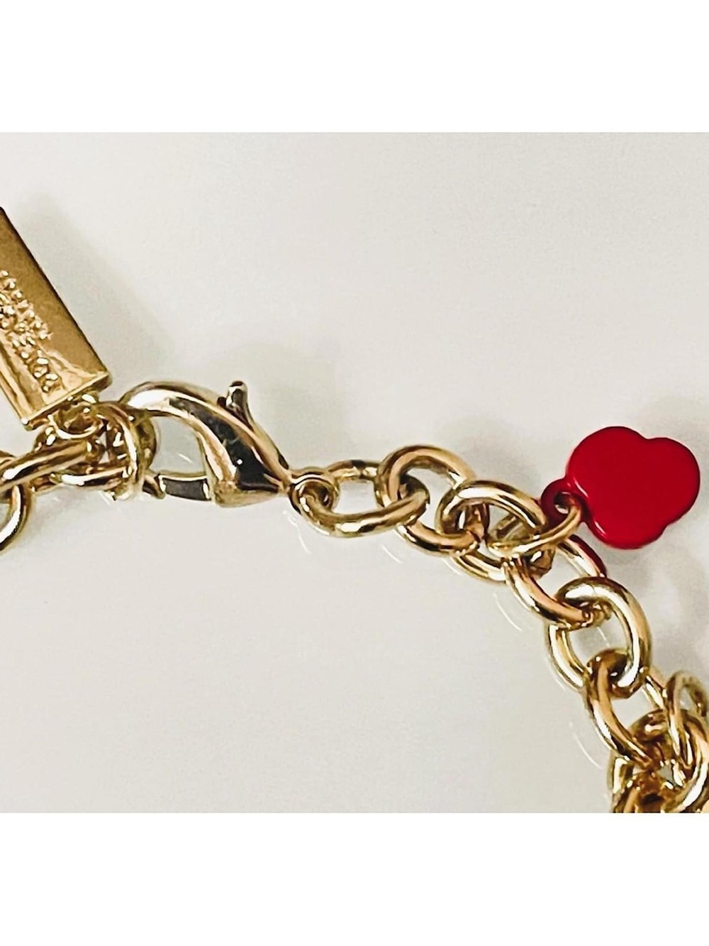 Dolce & Gabbana Gold Charm Bracelet Lipstick Perfume Rose Heart lobster clasp - Picture 4 of 6